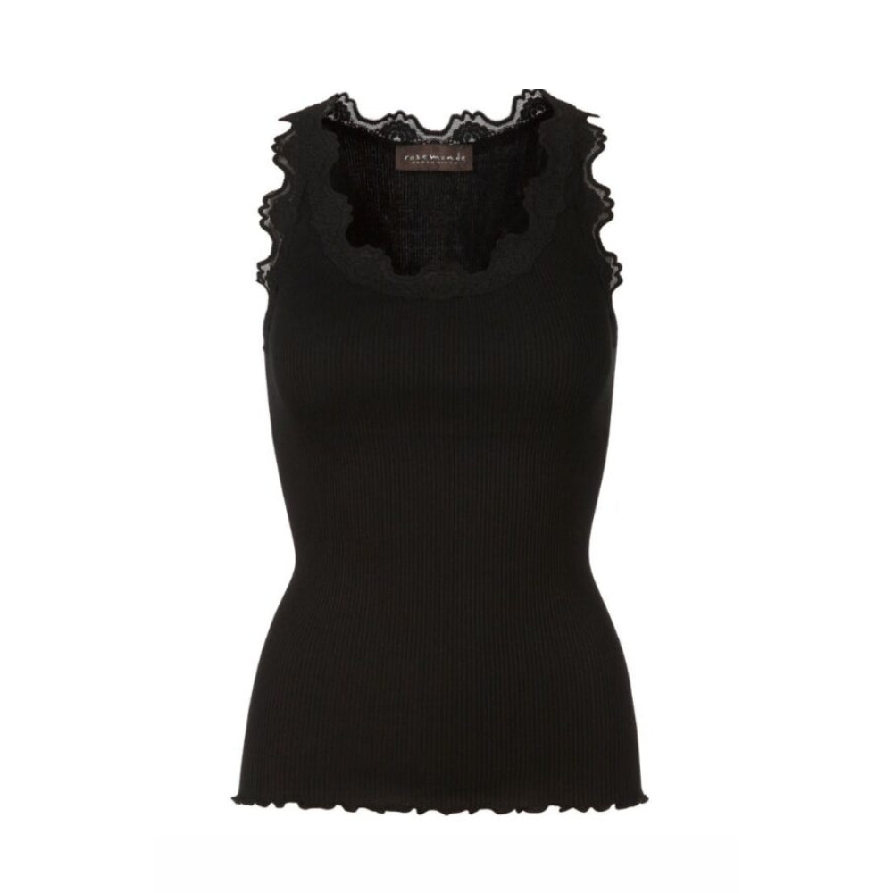 Rosemunde top - RWBabette Silk Top w/ Lace - 5205 -010 (Black)