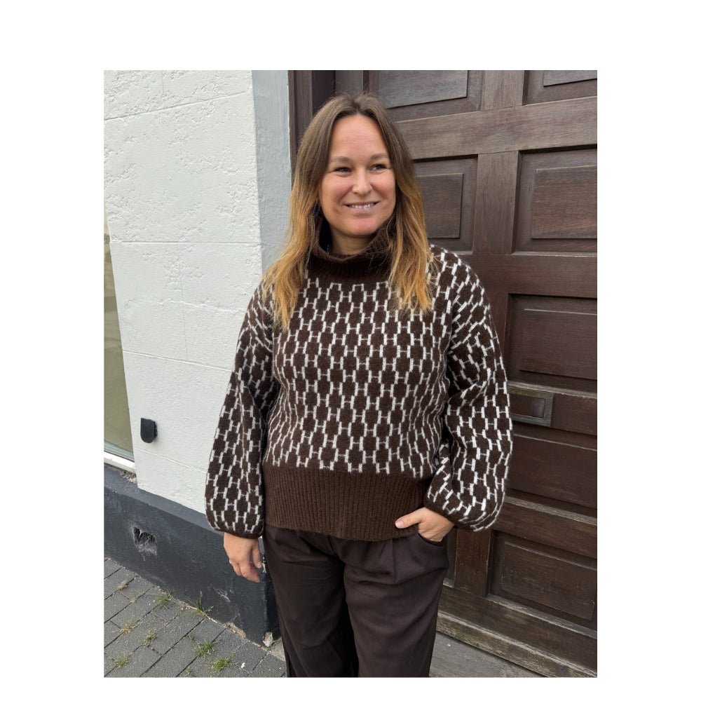 Hest strik sweater - FAM New Pattern - 263010854  - Dark Earth