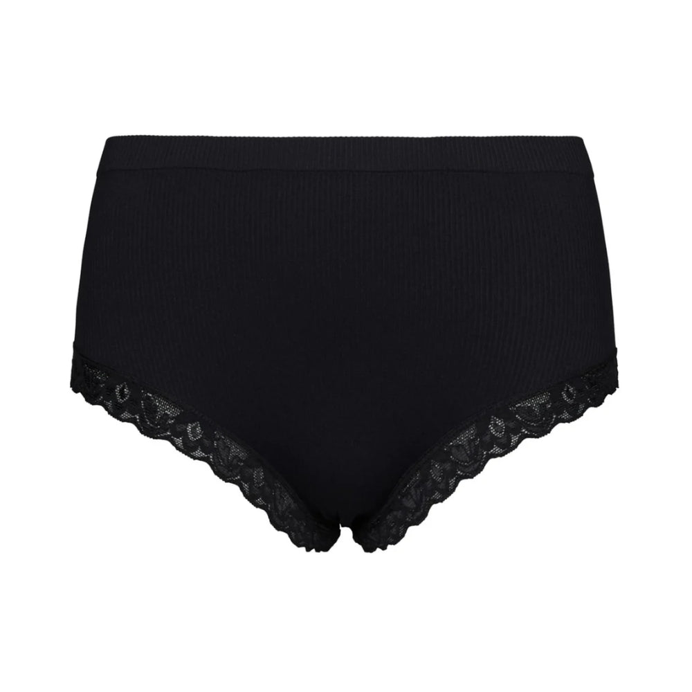 Feline Rib Midi Panties - 134 - Nero