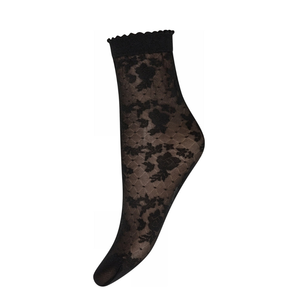 Hype the Detail strømper - sock flower 20d – 3-21086-75-1100 Black