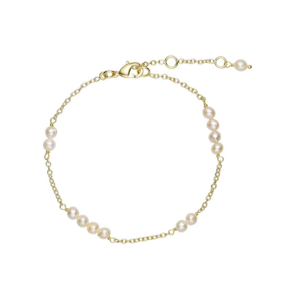 Pure by Nat armbånd – Sofia 40702 (Råhvid/Guld)