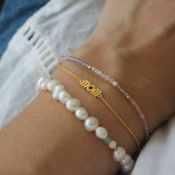 Stine A Perle armbånd 3209-02 (Hvid/Guld)