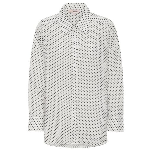 A-VIEW Solva skjorte med prikker (White/ Black)