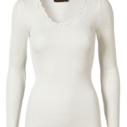 Rosemunde hvid basis bluse med blonde (hvid)