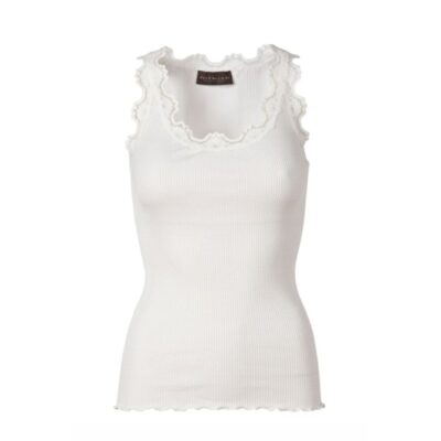 Rosemunde top - RWBabette Silk top w/ lace – 5205 – 1049 New white