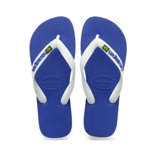 Blå og hvide Havaianas Brazil Logo Marine Blue