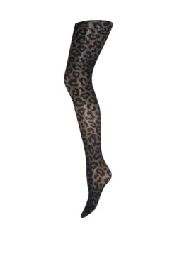 Sneaky Fox - Leopard Pantyhose 18308 (Anthracite)