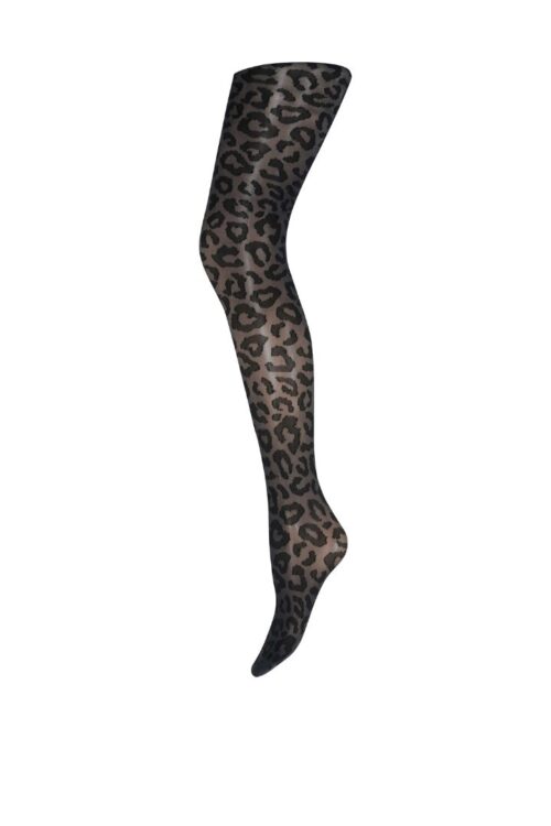 Sneaky Fox - Leopard Pantyhose 18308 (Anthracite)