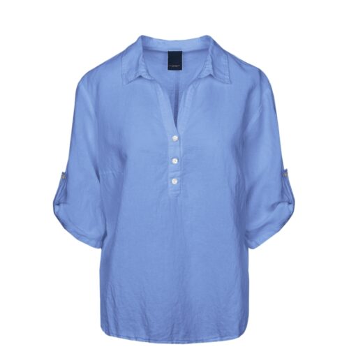 Luxzuz hør bluse Siwaia Blouse - 7231-1818 - Granada Sky Blå