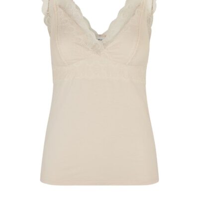 Rosemunde - Bred blonde top (Råhvid)