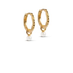 ENAMEL Copenhagen Forgyldt Hoops - Belle Pearl (Guld)