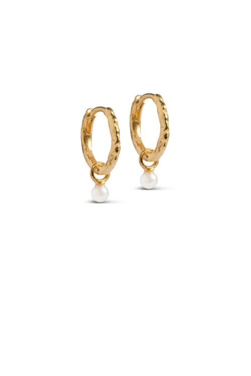 ENAMEL Copenhagen Forgyldt Hoops - Belle Pearl (Guld)