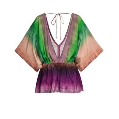 Gossia bluse - KatrinGO (Grøn/Pink) - Billede 2