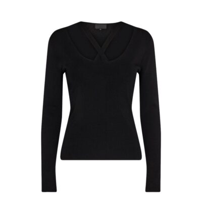 Levete Room bluse med kryds donda 1 sort