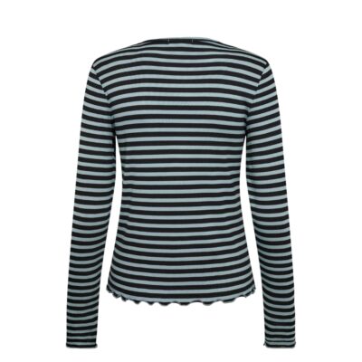 Leveté Room bluse - LR-Ika 11 (Sort/Blå) Levete Room basis bluse LR-IKA 11 - 400718 – L999C Black/Blue