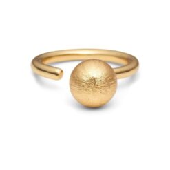 Pure by Nat Forgyldt Fingerring m. Kugle - 48103 (Guld)