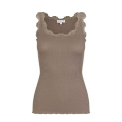 Rosemunde top med blonde silk top koala brun