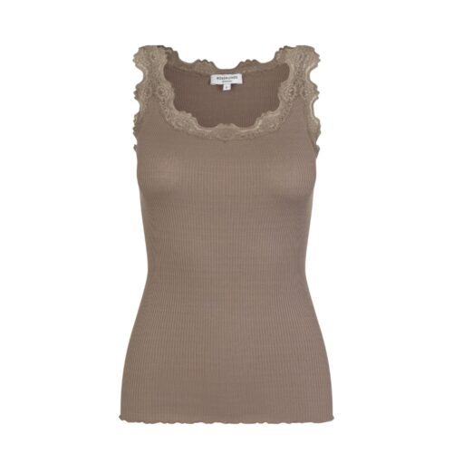 Rosemunde top med blonde silk top koala brun