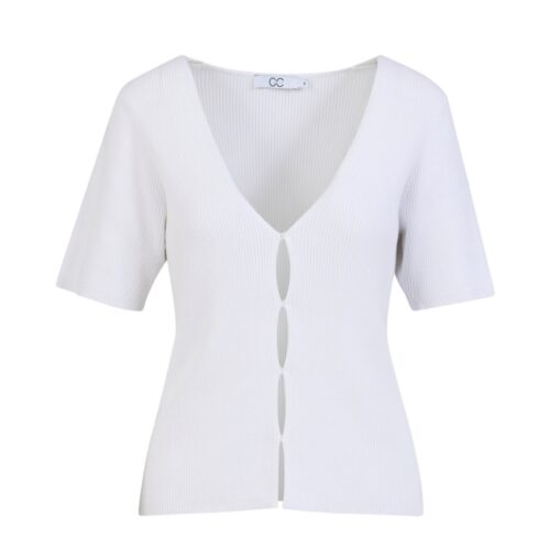 CC Heart cardigan ELENA short sleeve - CCH2173 - White (1)