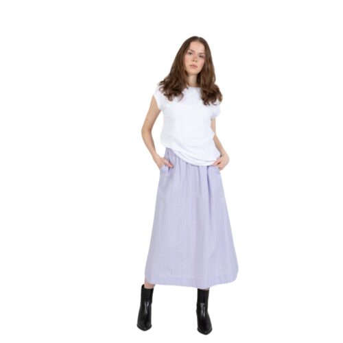 CC Heart stribet nederdel KAIA long skirt - CCH4520 - Light blue mandarin stripes 573 (1)