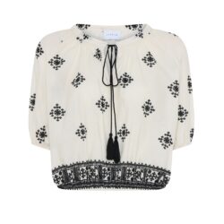 La Rouge boheme bluse Grace Blouse - LR1366 - Offwhite Black (1)