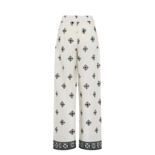 La Rouge boheme bukser Grace Pants - LR1367 - Offwhite Black (1)