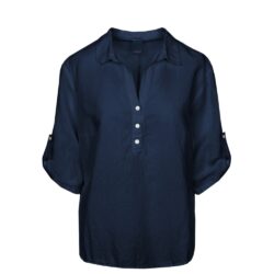 Luxzuz hør bluse Siwaia Blouse - 7231-1818 - Navy