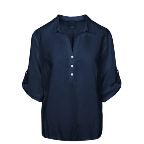 Luxzuz hør bluse Siwaia Blouse - 7231-1818 - Navy