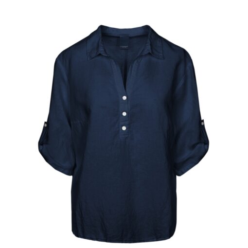 Luxzuz hør bluse Siwaia Blouse - 7231-1818 - Navy