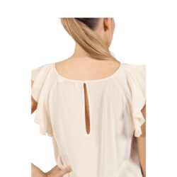 Top with ruffle sleeves - 242-1267 - Creme