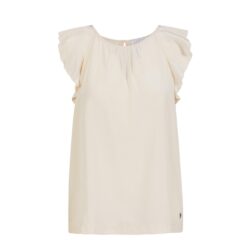 Top with ruffle sleeves - 242-1267 - Creme