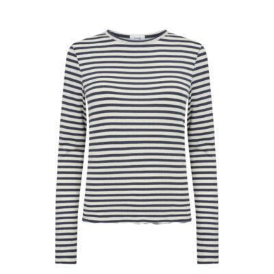 Levete Room stribet bluse LR-IKA 11 - 301135 - L299C - MOOD INDIGO COMBI Blå Råhvid