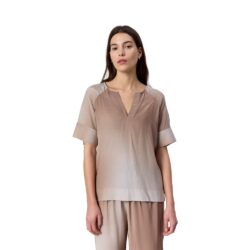 Levete Room bluse LR-HARMONI 2 - 301129 - L852C TAUPE GRAY COMBI Gråbrun