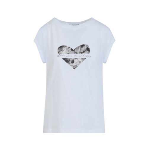 Coster Copenhagen T-shirt – heart HAPPY (Hvid/Sort)