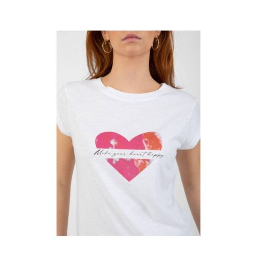 Coster Copenhagen T-shirt – heart HAPPY (Hvid)