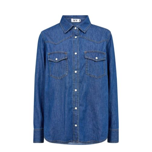 Ivy Copenhagen denim skjorte IVY-Ora Shirt Dark Blue - I235089 - Blå