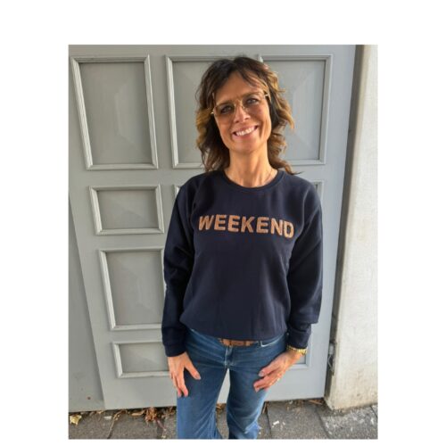 Lulu's Love sweatshirt Sweat shirt weekend – Is-Week sw – Navy/Brown Brun