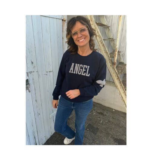 Lulu's Love sweatshirt Sweat shirt Angel – Is-Angel s – Navy/Grey Grå