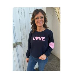 Lulu's Love sweatshirt Sweat shirt Love – Is-Love sw – Navy/Rose