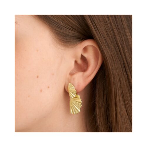 Pure by Nat øreringe med vifter Earring - 45804 - Guldbelagt