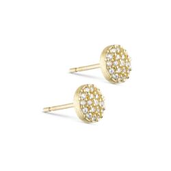 Pure by Nat øreringe med zikoner Mia Round Post earrings w. zircons - 45853 (Guld)