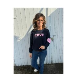 Lulu's Love sweatshirt Sweat shirt Love – Is-Love sw – Navy/Rose