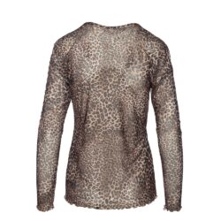 Luxzuz One Two mesh bluse Sigba T-shirt - 7740-2460 - 764 Sand Hill Leopard