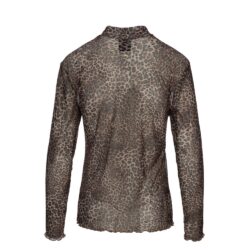 Luxzuz One Two mesh bluse Wollenio T-Shirt - 7771-2460 - 764 Sand Hill Leopard