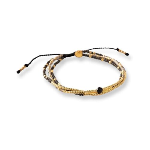 A Beautiful Story armbånd - Sensation Onyx (Guld)