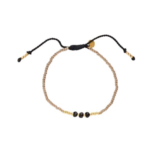 A Beautiful Story armbånd – Decent Onyx (Guld)