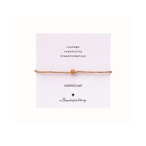 A Beautiful Story armbånd – Iris Card Carnelian (Guld)