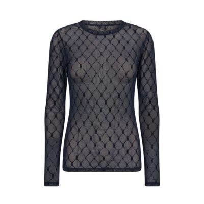 Hype the Detail bluse – Mesh 3-300-14 (Navy)