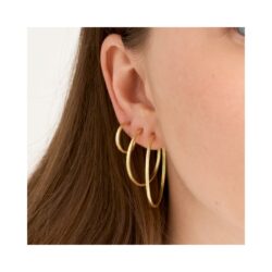 Pure by Nat runde øreringe Earring - 45797 - Goldplated