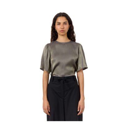 Leveté Room bluse - LR-Ice 2 (Grøn) Levete Room shimmer bluse LR-ICE 2 - 301179 - L752C Grøn